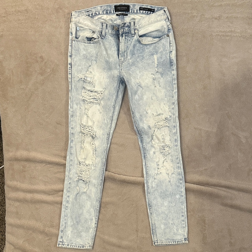 PacSun Light Wash Distressed Skinny Jeans